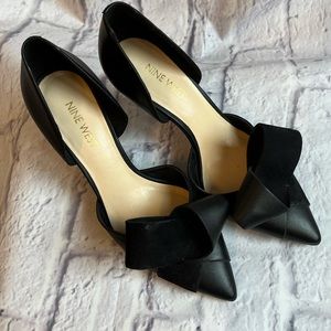 Nine West Black Heels with Bow Detail